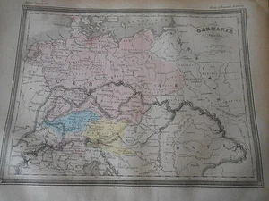 Carte Map couleur Germanie Ancienne 1877 - Picture 1 of 1