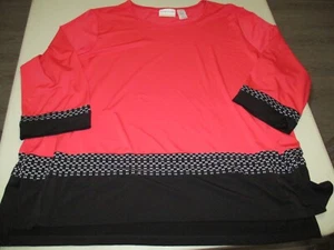 Womens orange black white long sleeve shirt Alfred Dunner Plus size 2X - Picture 1 of 1