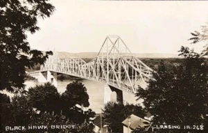 1932 Picture Postcard ~ Black Hawk Bridge ~ Lansing, Iowa ~ #-6263 - Picture 1 of 16