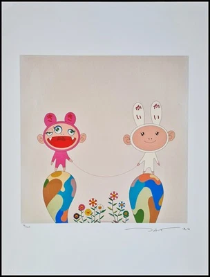 TAKASHI MURAKAMI*Kaikai & Kiki*65x50 cm*Lithografie*Kunstdruck*limitiert# 89/300 - Bild 1 von 4