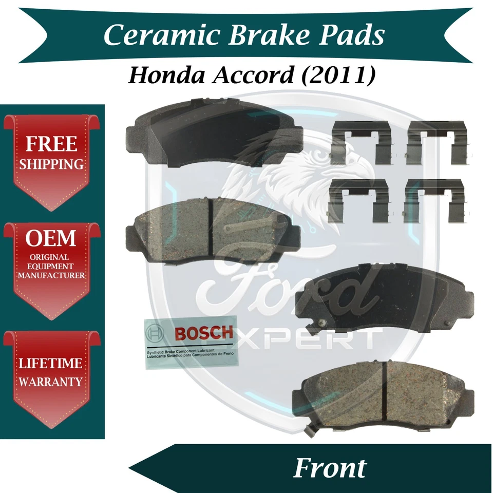 Kit de pastillas de freno delanteras de cerámica Bosch OEM para Honda Accord 2011 9 años de garantía Foto 1 de 4