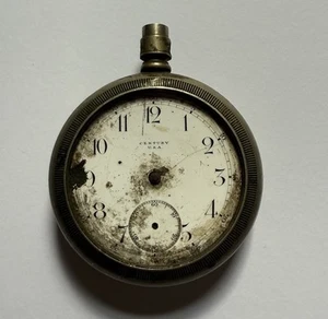 Antike Century USA Taschenuhr Silverine Gehäuse Multi-Dial AS IS FOR PARTS - Bild 1 von 6