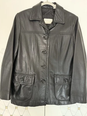 Chaqueta Blazer Paradox Mujer Talla S Cuero Con Botones Negra Foto 1 de 4