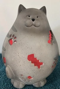 SELTENE Deko Terrakotta Katze mit buntem LED-Licht - Bild 1 von 20