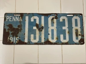 1915 Pennsylvania 25965 License Plate Original Authentic Steel Vintage 15x6 - Picture 1 of 6