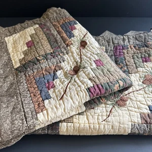 2 fundas de almohada estándar acolchadas afiladas Donna cabina elevación piña bordado - Imagen 1 de 24