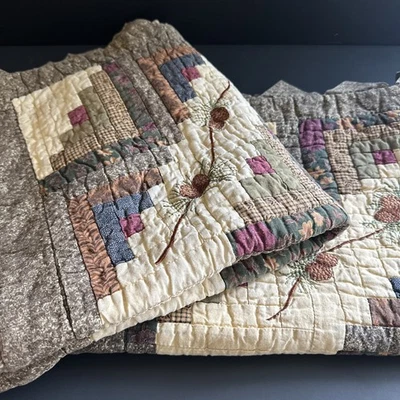 2 fundas de almohada estándar acolchadas afiladas Donna cabina elevación piña bordado Foto 1 de 4