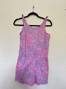 Lilly Pulitzer Cady Romper Pink Sorbet High Altitude Girls 12-14 - Picture 1 of 7