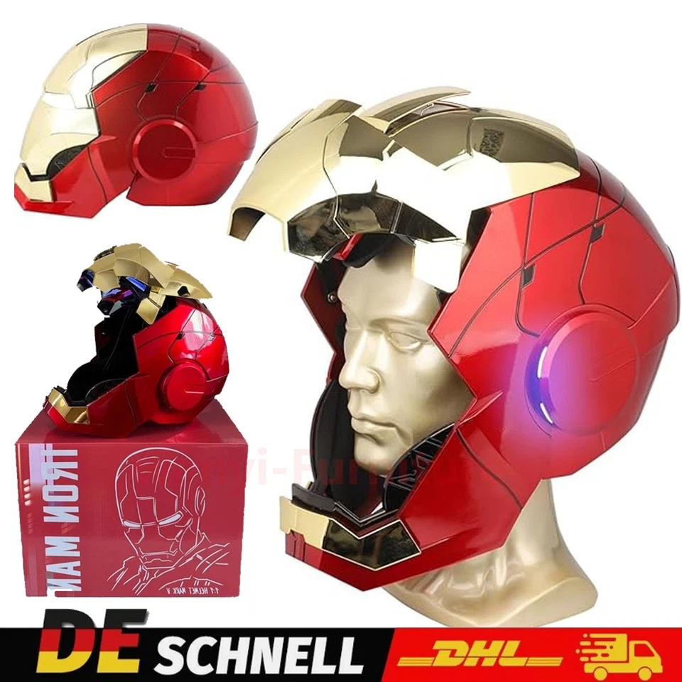 Iron Man Helm 1:1 MK5 Autoking Vollautomatisch Voicecontrol/ Fernbedienung Maske - Bild 1 von 4