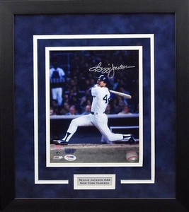 REGGIE JACKSON AUTOGRAPHED NEW YORK YANKEES 8x10 FRAMED PHOTO PSA/DNA - Picture 1 of 1