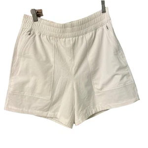 Athleta Pull-On Shorts White Color with Zip Pockets Size Small SP Lined - Picture 1 of 15