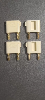 Four (4) POMONA 2035-9 Double Miniature Banana Shorting Plug White 4 Piece LOT - Image 1 of 3