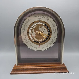 Vintage Verichron Quartz Mid Century Executive World Time Zone Mantle Desk Clock - Bild 1 von 12
