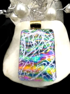 Handmade Dichroic Glass Pendant- LOVE THAT GLASS- Newest glass! - Picture 1 of 1