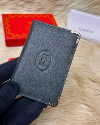 Cartier Must de Cartier Black Calfskin Leather Card Holder 6CC Wallet - NIB - Image 1 of 4