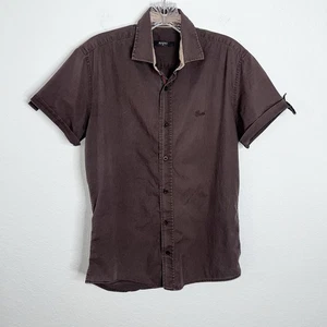 Gucci Shirt Men’s Small Vintage Brown Button Up Short Sleeve B17 - Picture 1 of 11