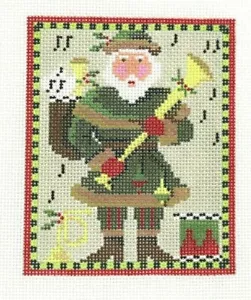 Kelly Clark Highland Mini Santa Handpainted Needlepoint Canvas - Picture 1 of 1