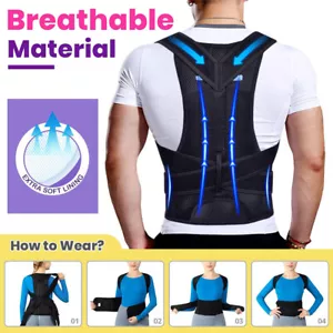 Women Men Shoulder Corrector Back Support Posture Correction Brace Belt Therapy - Picture 1 of 19