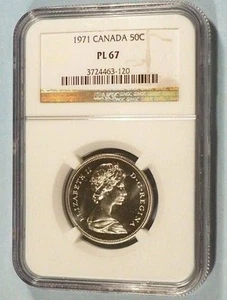 1971 CANADA NGC PL67 HALF DOLLAR 50c PROOF LIKE PL 67 MS 67 - Picture 1 of 5