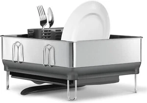 Compact Kitchen Dish Drying Rack Swivel Spout, Fingerprint-Proof - Picture 1 of 7