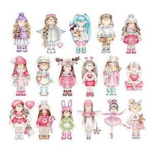 Puppe Aufkleber Pastellfarben Mädchen Scrapbooking Journaling Planer Basteln Deko - Bild 1 von 4