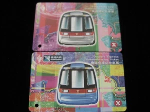 Set di 2 biglietti commemorativi Hong Kong MTR- 1998 Airport Express/Tung Chung Line - Foto 1 di 5