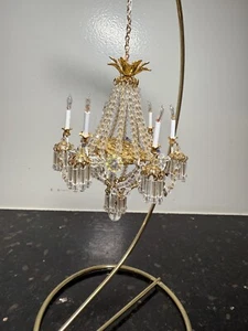 Artisan Phyllis Tucker Electric Crystal 6 Arm Chandelier Miniature Dollhouse - Photo 1/7