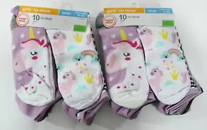 Girls 20 Pair Wonder Nation Multicolor No Show Socks Sz L 4-10 NEW - Picture 1 of 3