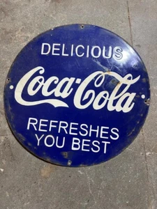 Insegna smaltata Coca-Cola in porcellana misura 12x12 pollici lato singolo - Foto 1 di 2