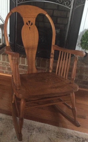 Antique solid wood Rocking Chair - mid 1800s Cover