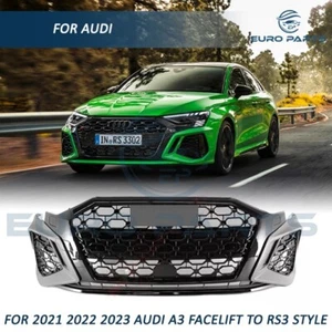 For 2021 2022 2023 Audi A3 Upgrade to RS3 Style Front Bumper Body Kit - Picture 1 of 6