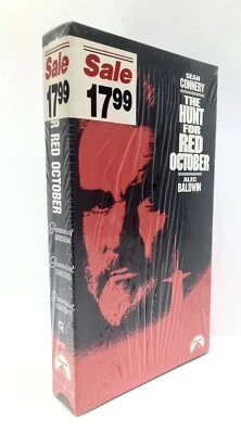 The Hunt for Red October (VHS, 1990) SEALED WITH WATERMARKS!! BLACK TAPE Foto 1 de 4