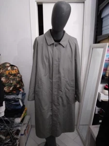 TRENCH DOUBLE-FACE cappotto in cotone/lana usato uomo man Tg 48 grigio XYC702L - Foto 1 di 5
