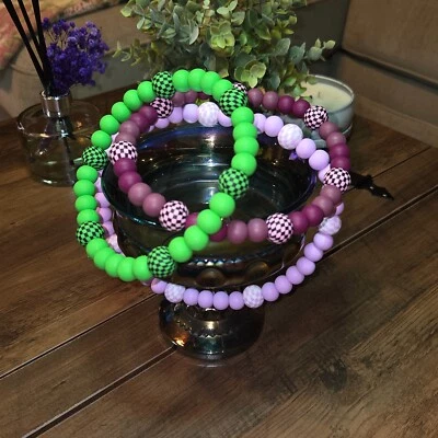 Silicone beaded dog collars, Necklace, waterproof Pet Accessories, Summer Vibes - Image 1 of 4