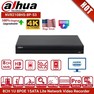 US Dahua 8ch PoE NVR NVR2108HS-8P-S3 H.265+1SATA Upto 6TB Network Video recorder - Bild 1 von 23