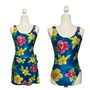 CATALINA Swimsuit Sarong Set 2 Piece Floral Modest Size Small - Picture 1 of 9