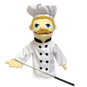 16 Inch Chef Hand Puppet Plush Toy With Retractable Control Lever For Kids Gifts - Picture 1 of 6