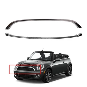 2pcs Upper & Lower Chrome Hood Molding Grille Trim Fits 2007-2015 Mini Cooper - Picture 1 of 9