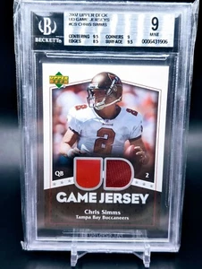 2007 Upper Deck UD Game Jersey Chris Simms #UDGJ-CS BGS 9 - Picture 1 of 2