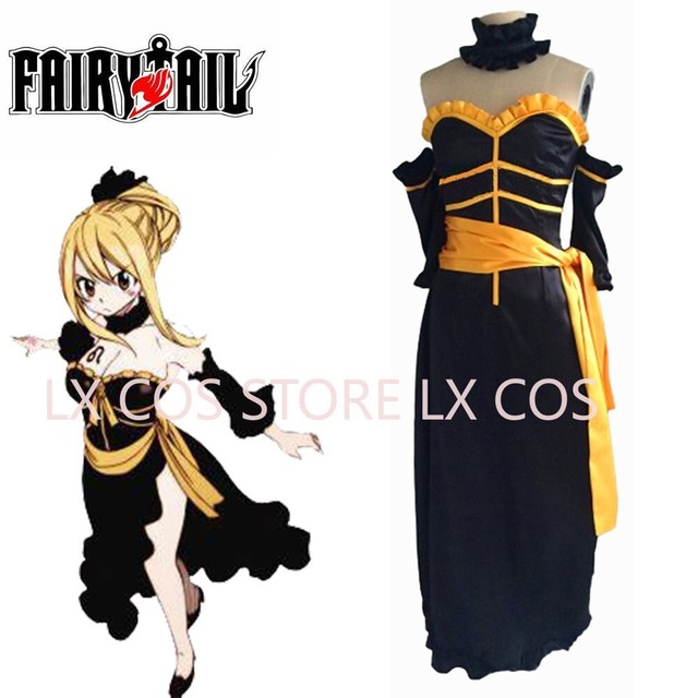 Anime Fairy Tail Cosplay Costume Lucy Heartfilia Backless Polyester Adult  Women