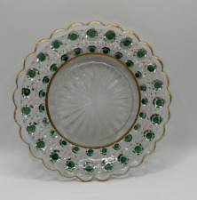 Rare Vintage/Antique? Baccarat Crystal Small Plate/Bottle coaster. Green dots.