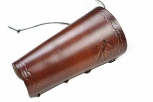 Archery Brown Leather Arm Guard Accessory Adjustable Outoor Shooting In Stock - Picture 1 of 4