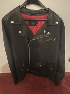 Obey Propaganda Designer Faux Black Men's Leather Jacket Large GOOD CONDITION - Picture 1 of 6