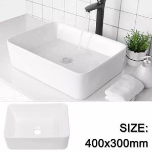 Keramik Waschbecken Waschtisch Aufsatzwaschbecken Rechteckig Waschschale 40cm DE - Bild 1 von 10