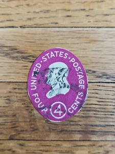 USA Briefmarke Benjamin Franklin 4c gebraucht violett geprägt - Bild 1 von 2
