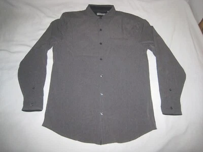 Camisa de vestir Kenneth Cole Reaction para hombre manga larga bolsillo gris o negra talla M, L Foto 1 de 2