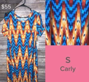 LulaRoe Small Carly Kleid Bunt Print Neu mit Etikett - Bild 1 von 1