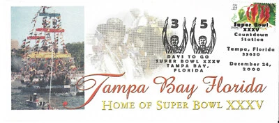 Tampa Bay Florida Super Bowl XXXV 2000 cubierta 35 días para ir cuenta regresiva Buccaneers  Foto 1 de 2