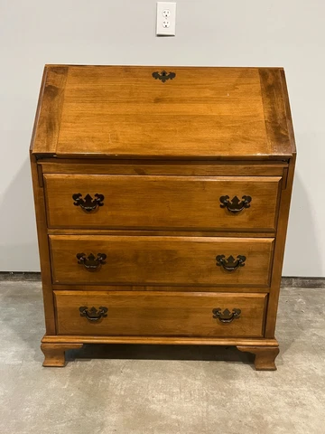 Vintage Queen Anne Drop Front Secretary Desk Cover