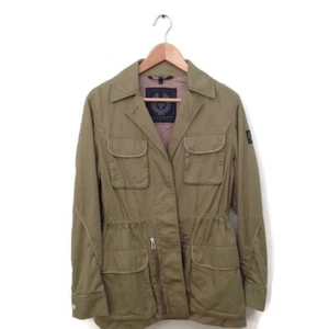BELSTAFF Jacket 42 Army Green Military Lieutenants Anorak Cotton Coat Garbardine - Picture 1 of 10